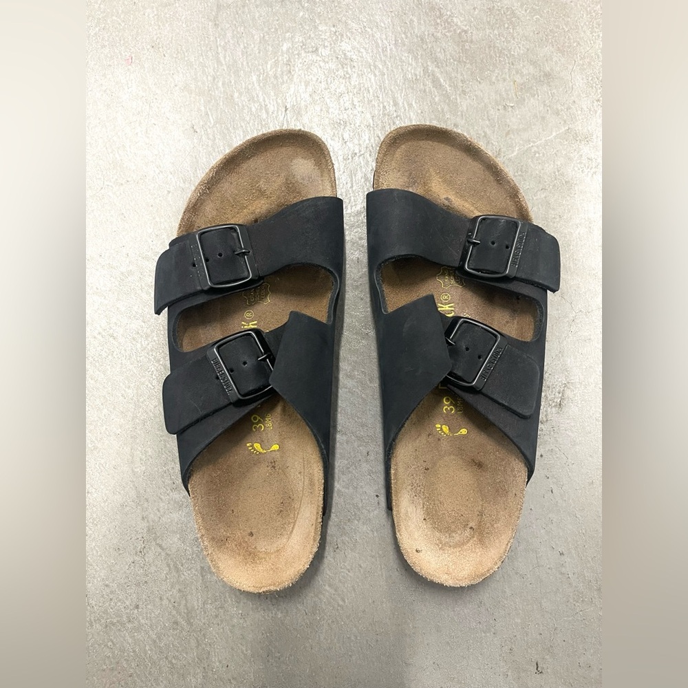 Women’s Birkenstock Arizona Black Slide Sandal size 39 - Picture 1 of 7